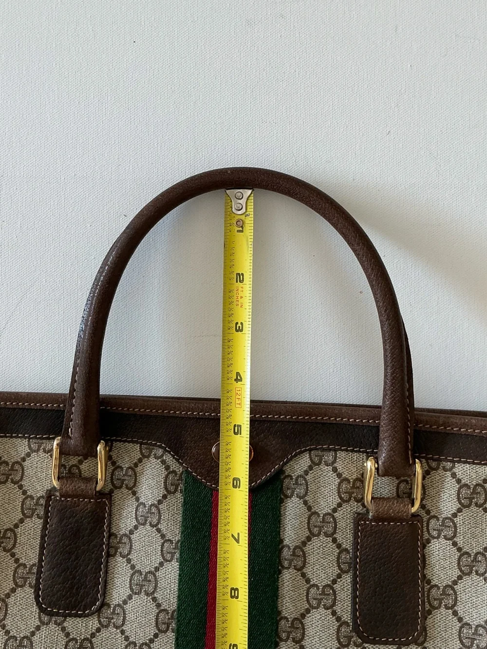 Vintage Gucci GG Supreme Web Stripe Briefcase Business Bag
